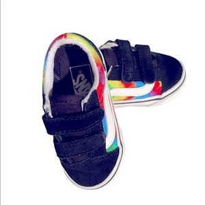 Toddler black and tie dye vans